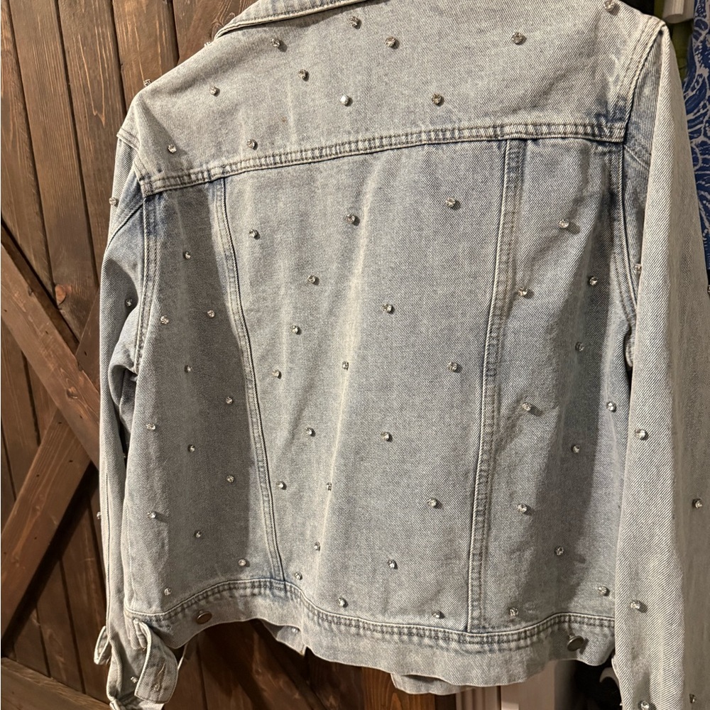 Rhinestone Studded Denim Jacket